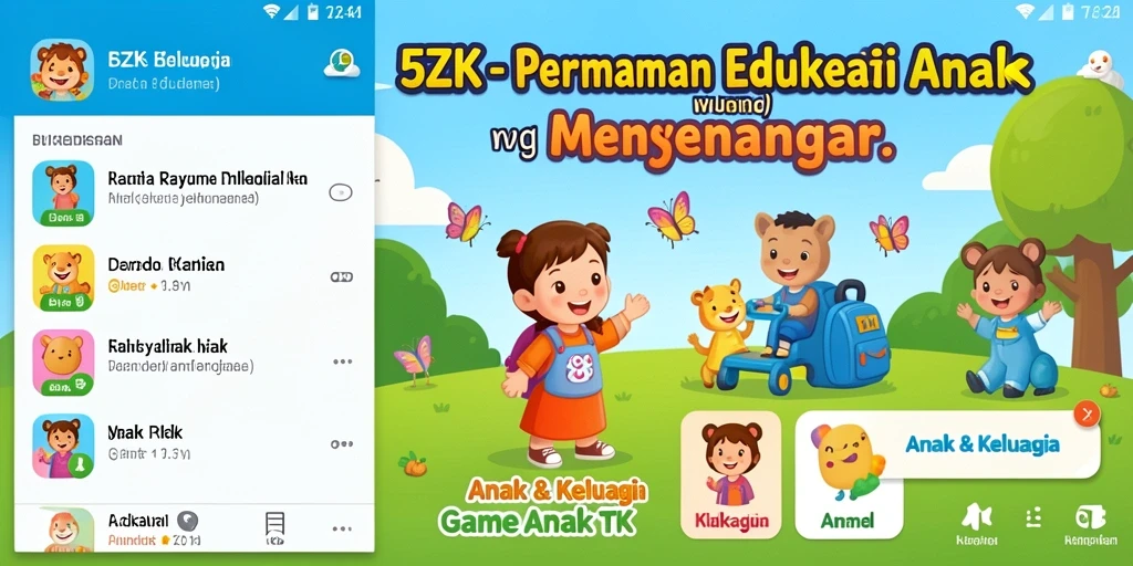Tampilan antarmuka aplikasi 5ZK yang ramah untuk anak-anak.