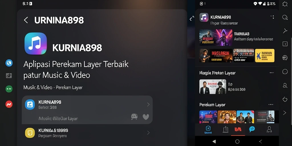 Antarmuka pengguna aplikasi KURNIA898 saat merekam layar.