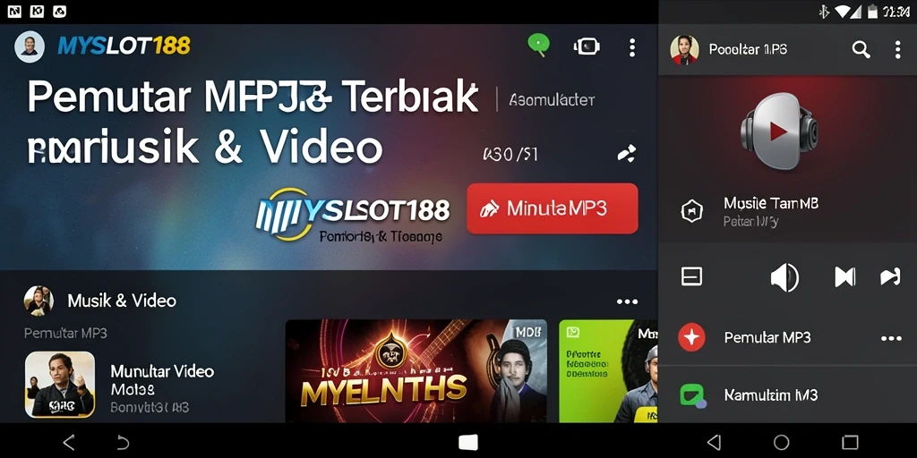 Antarmuka MYSLOT188 menampilkan pemutar MP3 yang elegant dan modern.