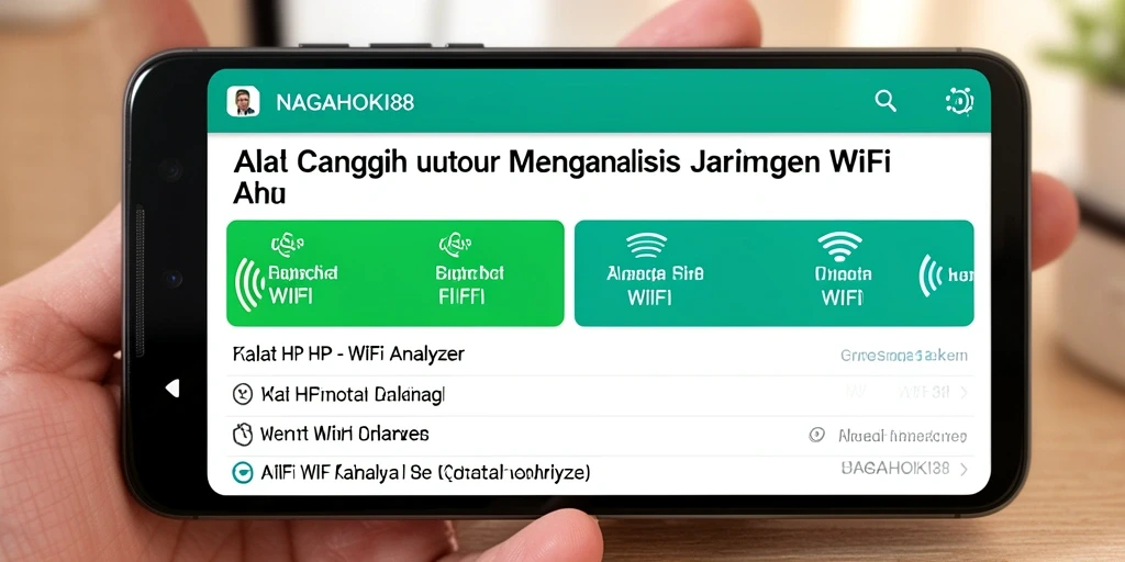 Tampilan antarmuka aplikasi NAGAHOKI88 untuk analisis WiFi yang jelas.