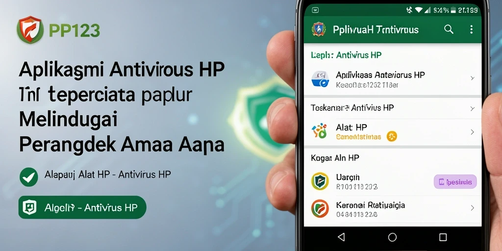 Antarmuka PP123 yang ramah pengguna dan fitur Antivirus HP.