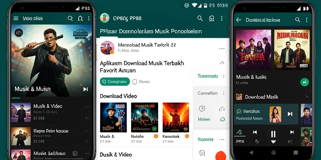 Tampilan antarmuka PP88 untuk Download Musik yang intuitif dan menarik.