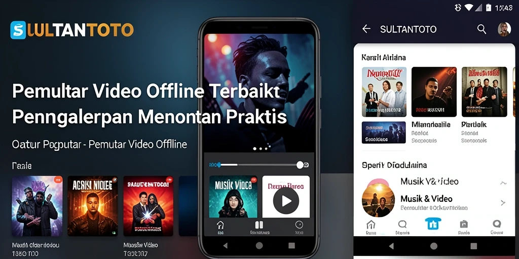 Antarmuka SULTANTOTO memperlihatkan fitur Pemutar Video Offline yang menarik.