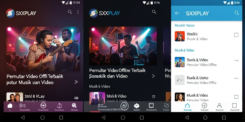 Screenshot antarmuka SXXPLAY menampilkan pemutar video yang responsif dan menarik.