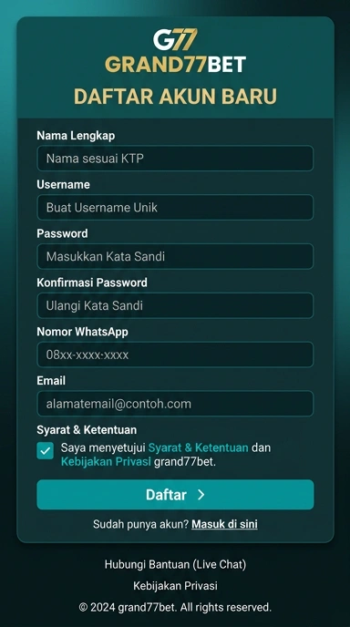 Cara Mudah Buat Akun Baru grand77bet
